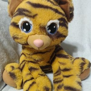 Build A Bear Striped TIGER Cub Wild Cat Plush 16” Orange Blue Eyes BAB Retired